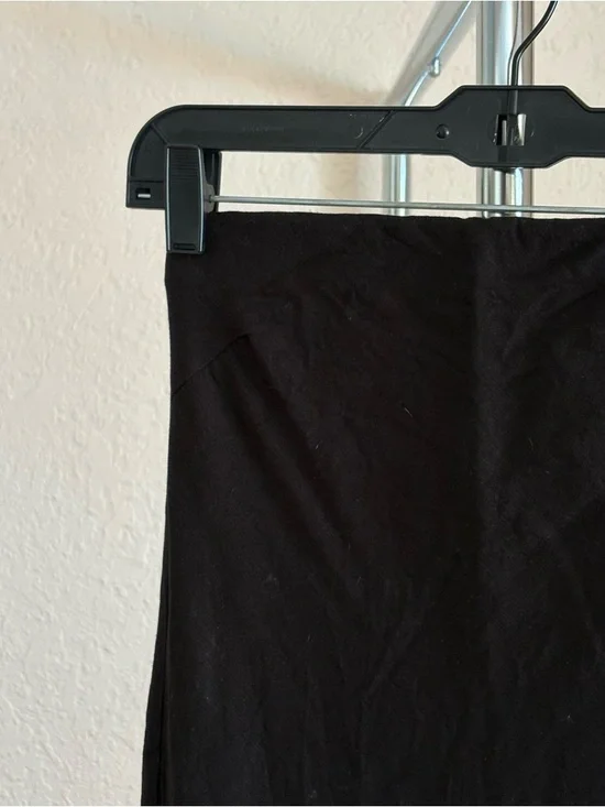 Black Linen Strapless Maxi Dress - Picture 2 of 5